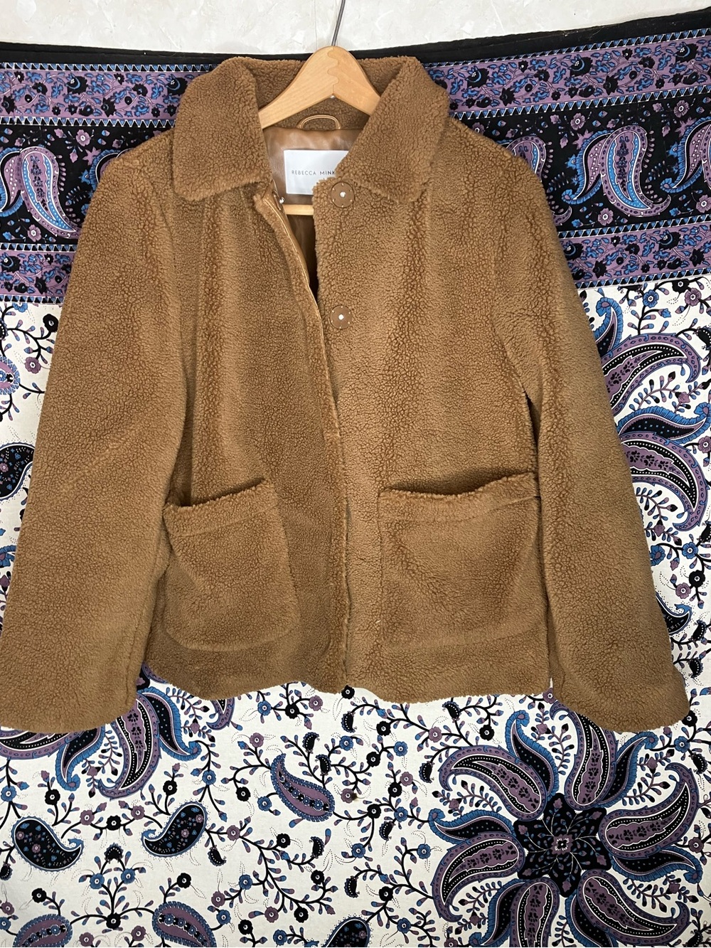 Rebecca Minkoff Harley Sherpa coat L NWT